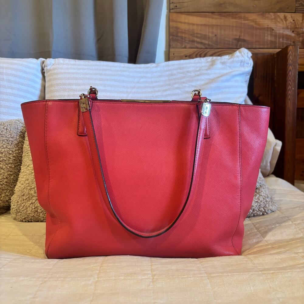 Coach Madison East West Love Red Saffiano Leather Tote/Shoulder Bag 29002